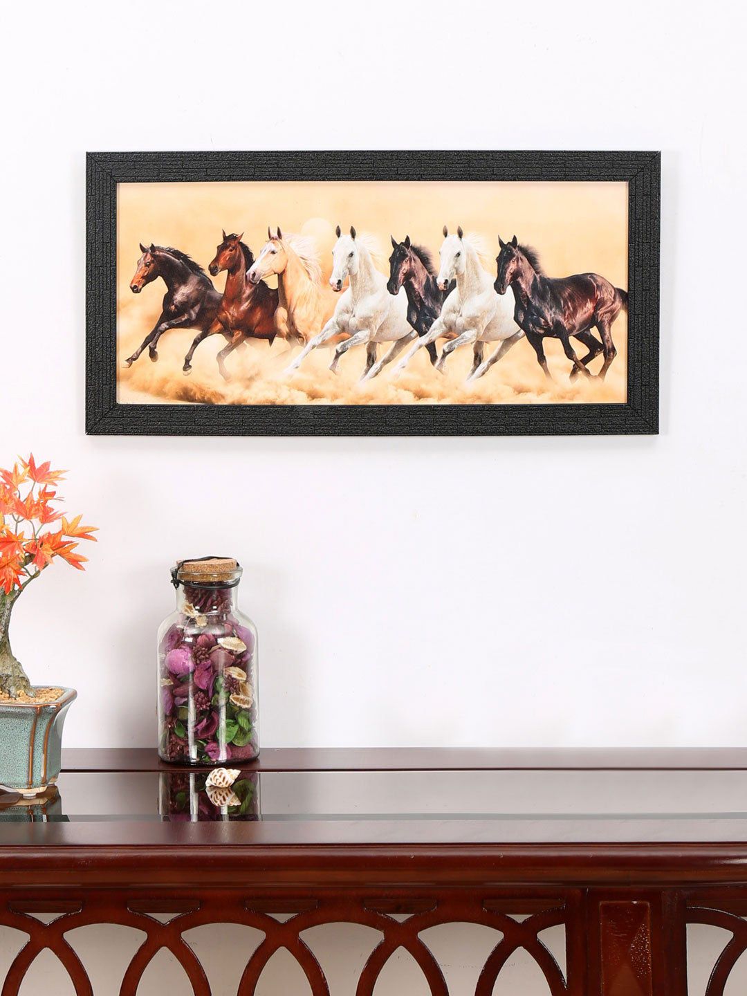 Athome by Nilkamal Brown Seven Horses Wall Painting Price in India
