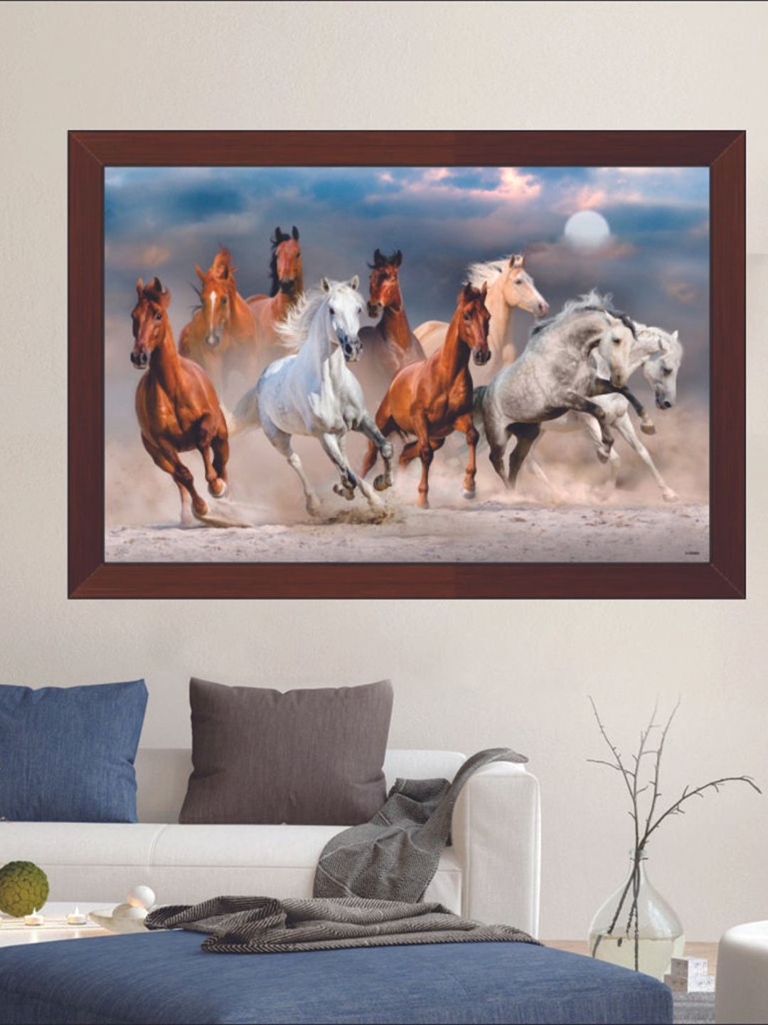 Athome by Nilkamal Black & White Horses Painting Price in India