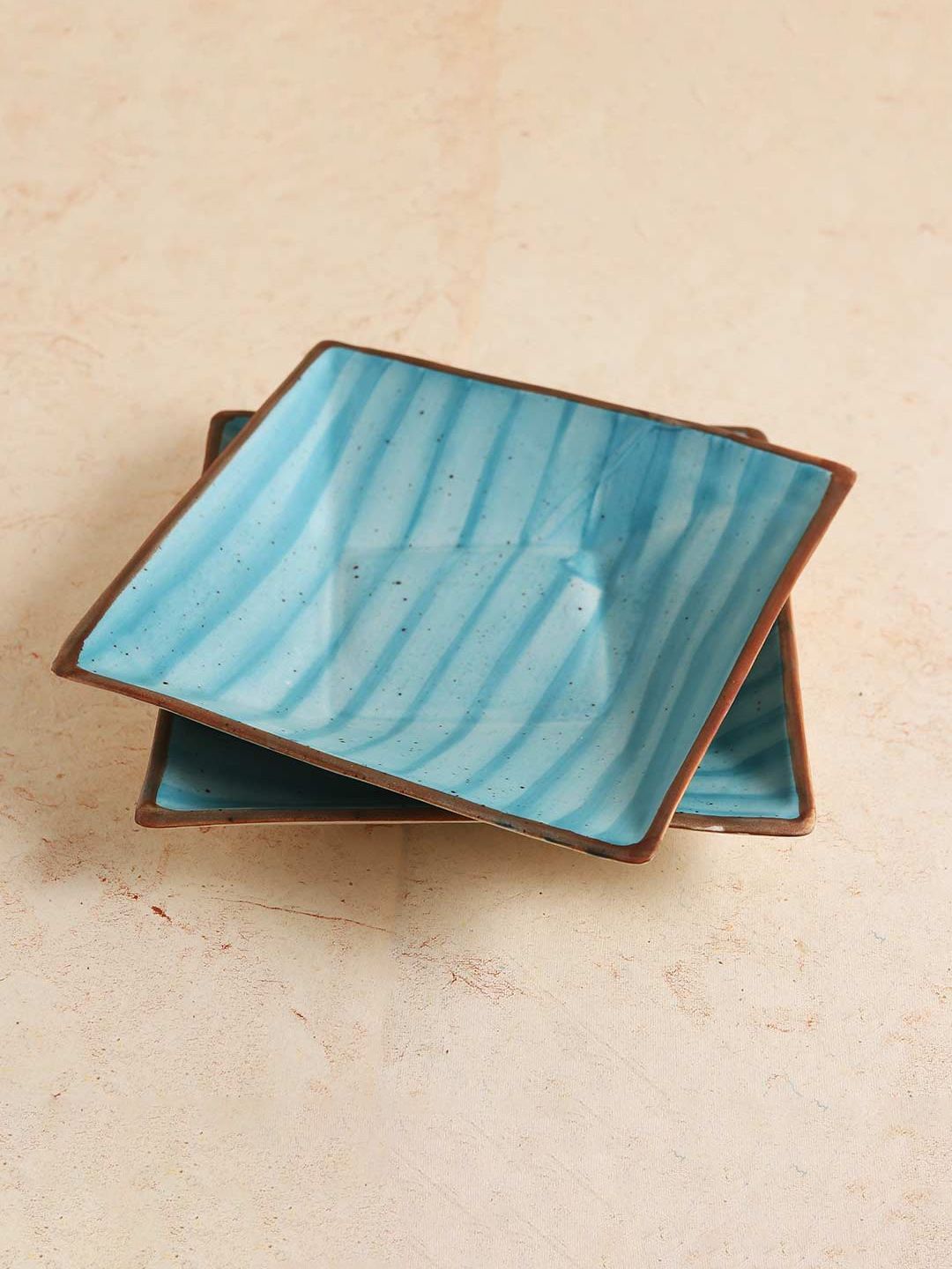 Wonderchef Teramo Blue Stoneware Square Platter Price in India