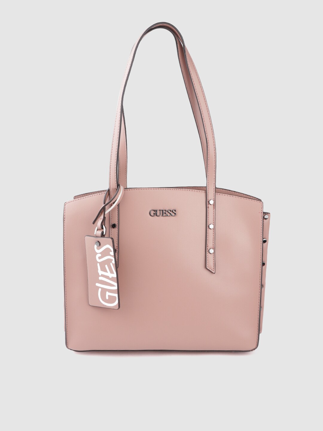GUESS Peach-Coloured Solid Shoulder Bag Price in India
