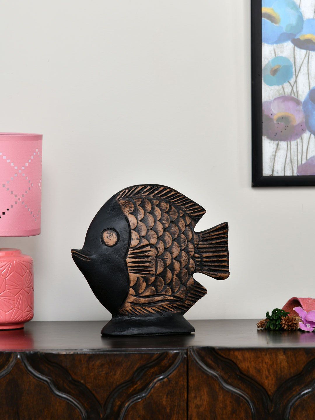 Athome by Nilkamal Brown Fish-Shaped Showpiece Price in India