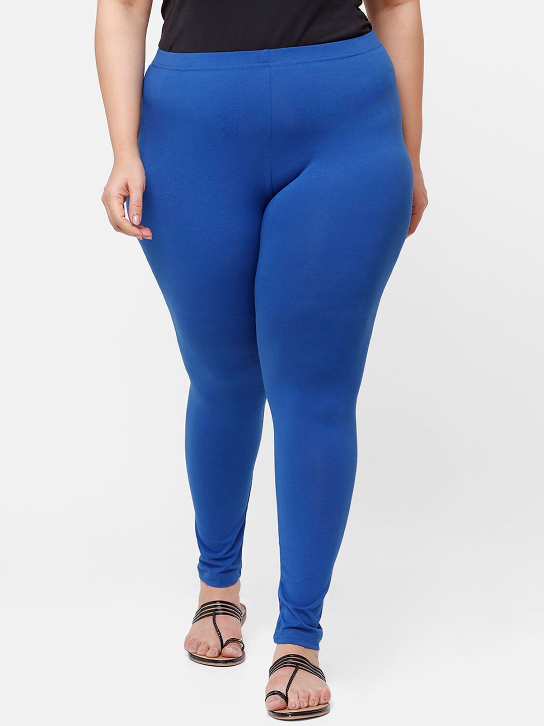 De Moza Women Blue Solid Ankle-Length Leggings Price in India