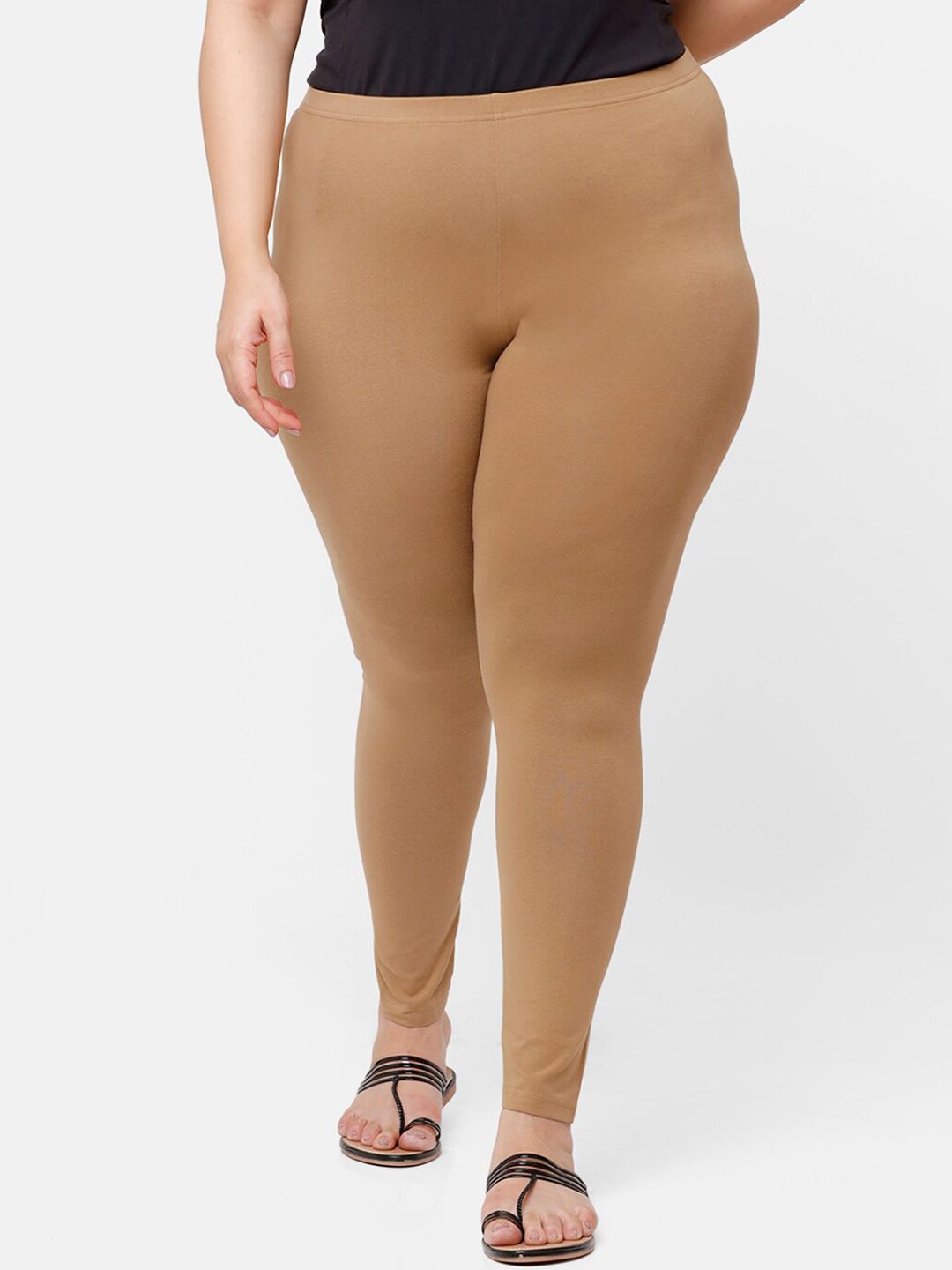 De Moza Women Beige Solid Leggings Price in India