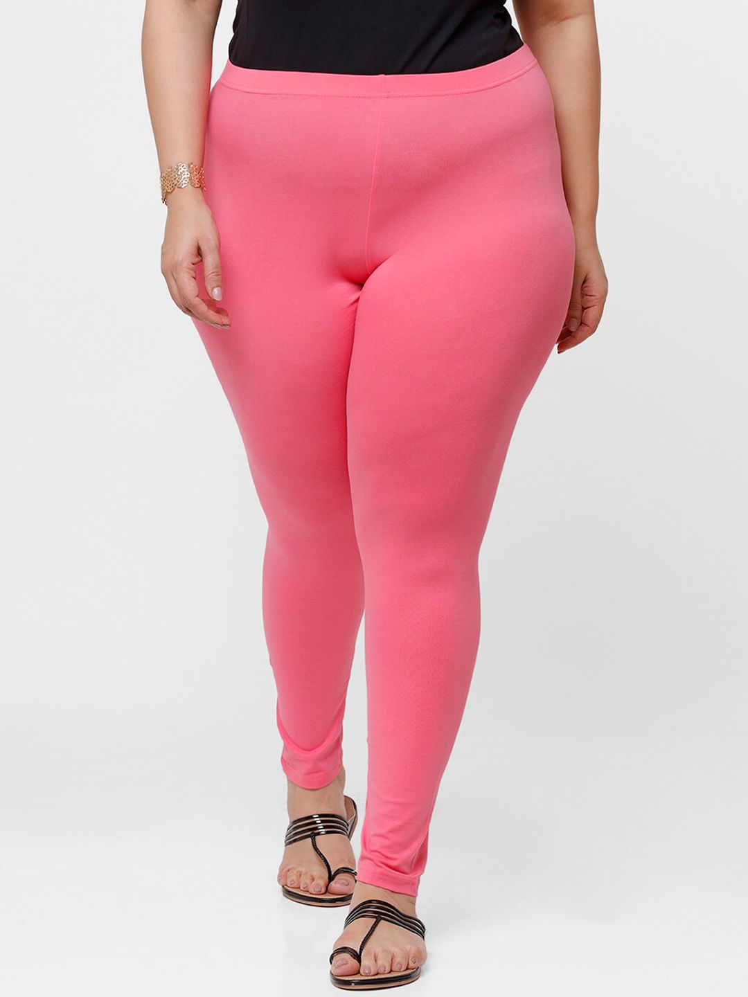 De Moza Women Pink Solid Ankle-Length Leggings Price in India