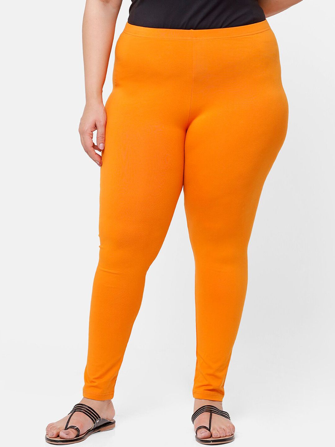 De Moza Women Yellow Solid Ankle-Length Leggings Price in India