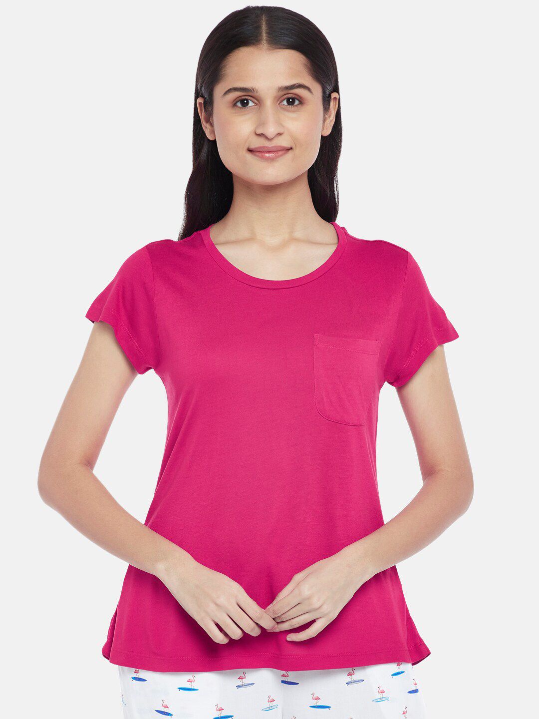 Dreamz by Pantaloons Pink Knitted Lounge tshirt Price in India