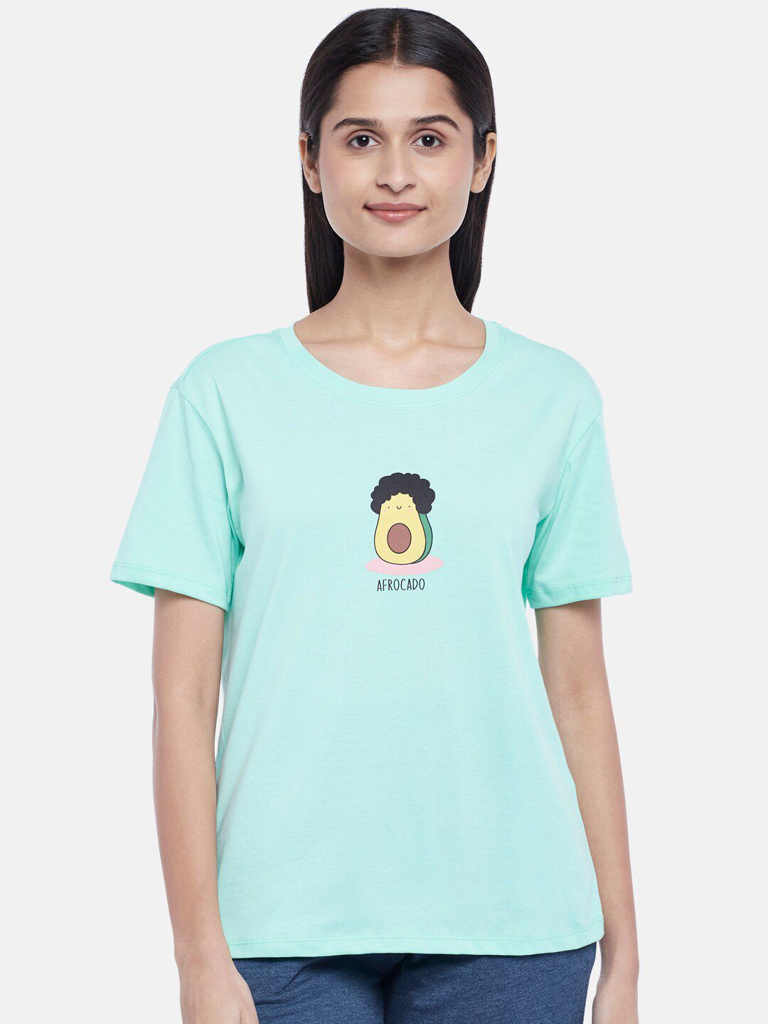 Dreamz by Pantaloons Green Pure Cotton Lounge tshirt Price in India