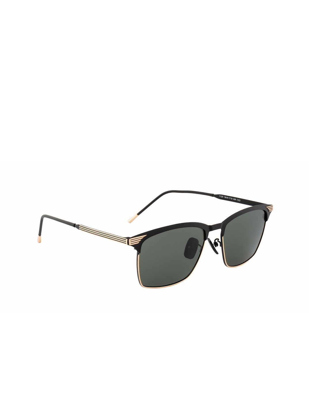 Ted Smith Unisex Green Lens & Black Wayfarer Sunglasses with Polarised Lens Price in India