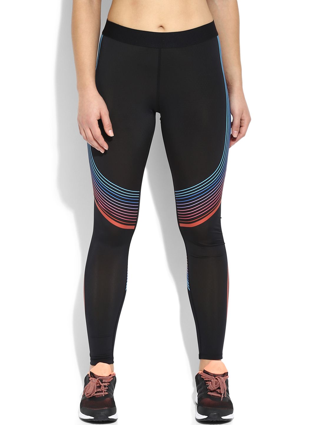 Da Intimo Black Striped Training Tights Price in India