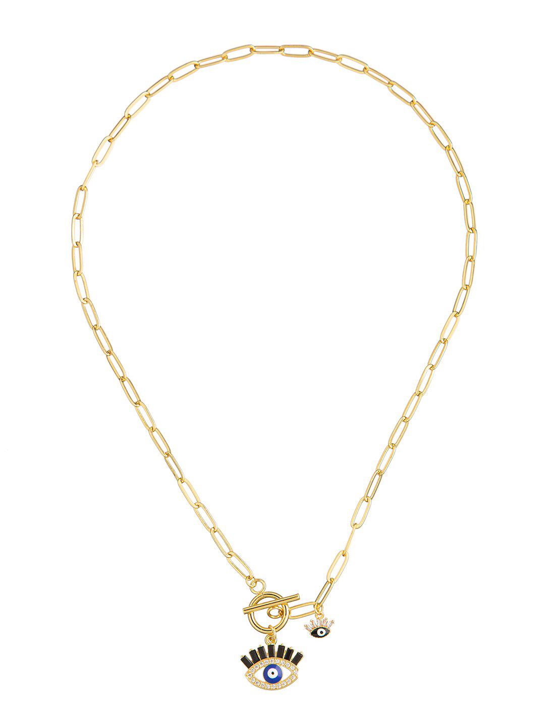 Moon Dust Gold-Plated & Black Brass Necklace Price in India