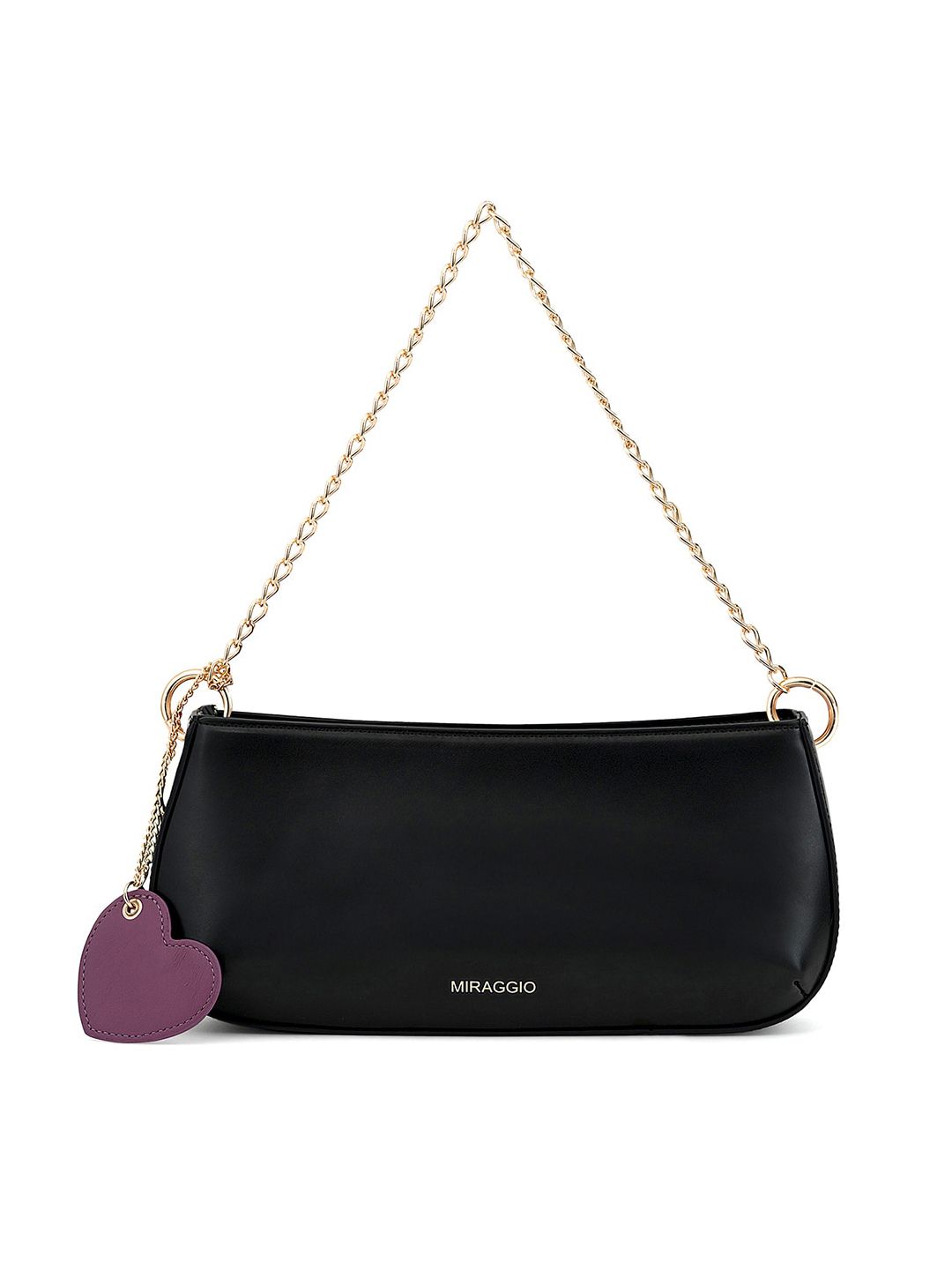 MIRAGGIO Black PU Bucket Shoulder Bag Price in India