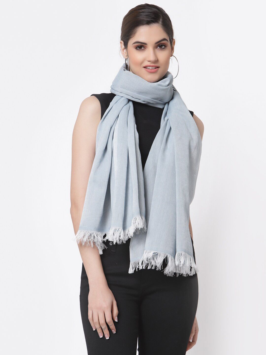 Arrabi Women Blue & White Stole Price in India