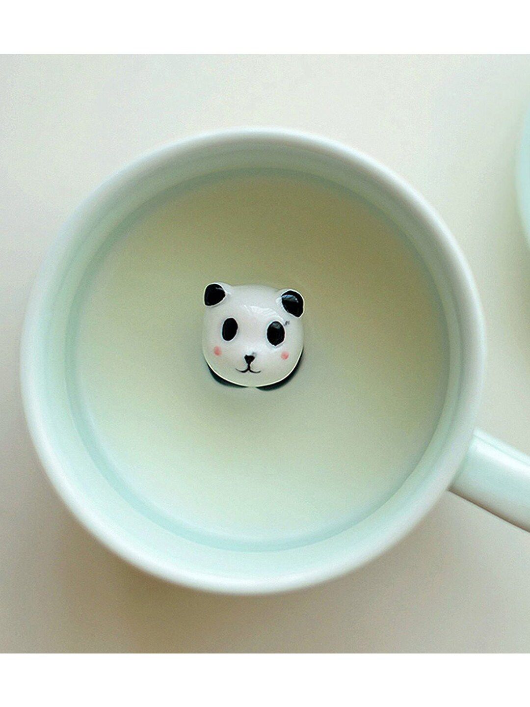 BonZeaL White Handcrafted Solid 3D Ceramic Inside Panda Glossy Cups Price in India