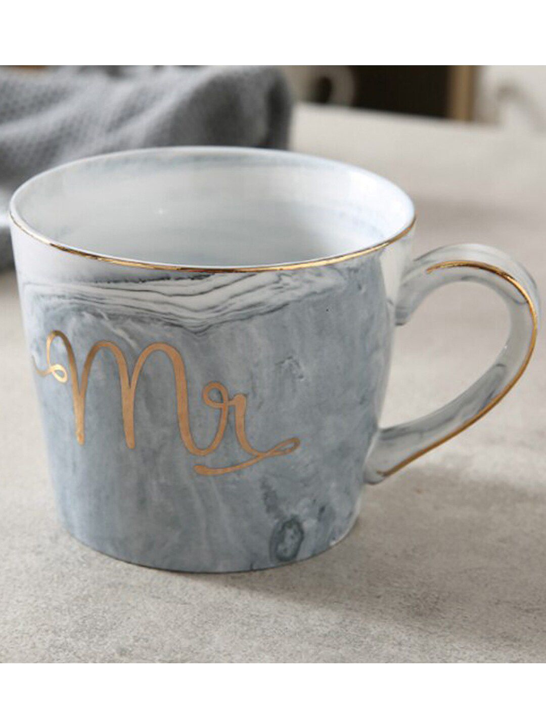 BonZeaL Grey Mr Royal Printed Ceramic Coffee Mug 350 ml Price in India