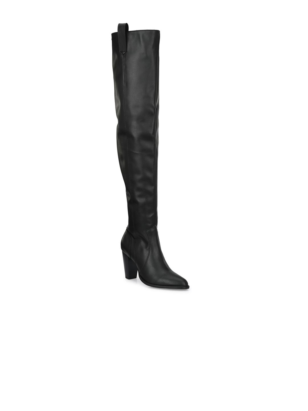 Delize Black High-Top Block Heeled Boots Price in India