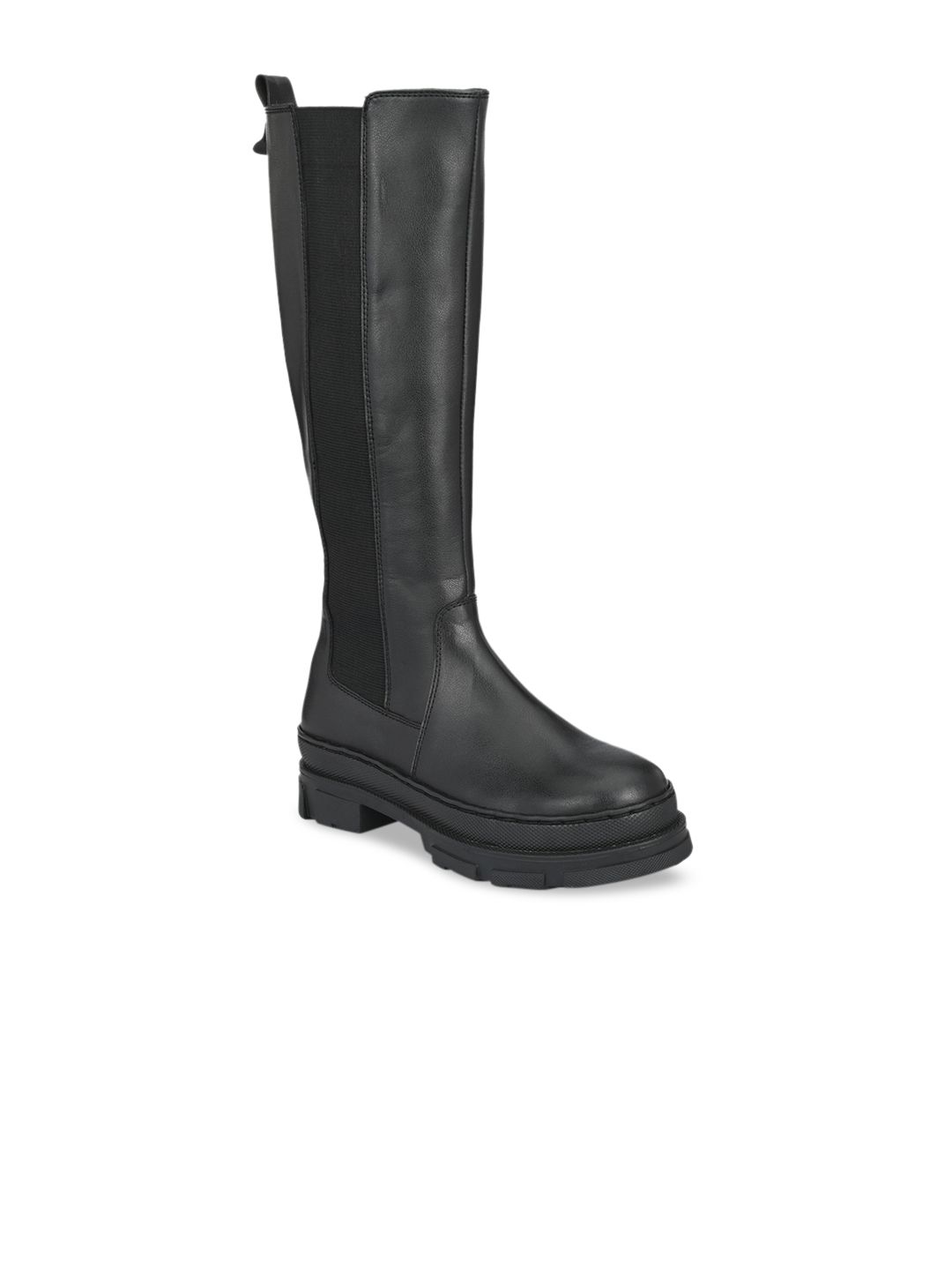 Delize Black High-Top Platform Heeled Boots Price in India