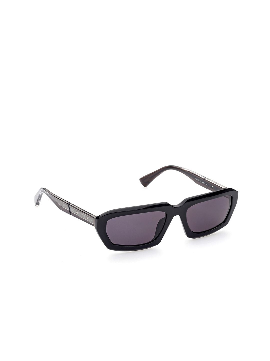 DIESEL Women Grey Lens & Black Rectangle Sunglasses with UV Protected Lens DL0347 54 01A Price in India