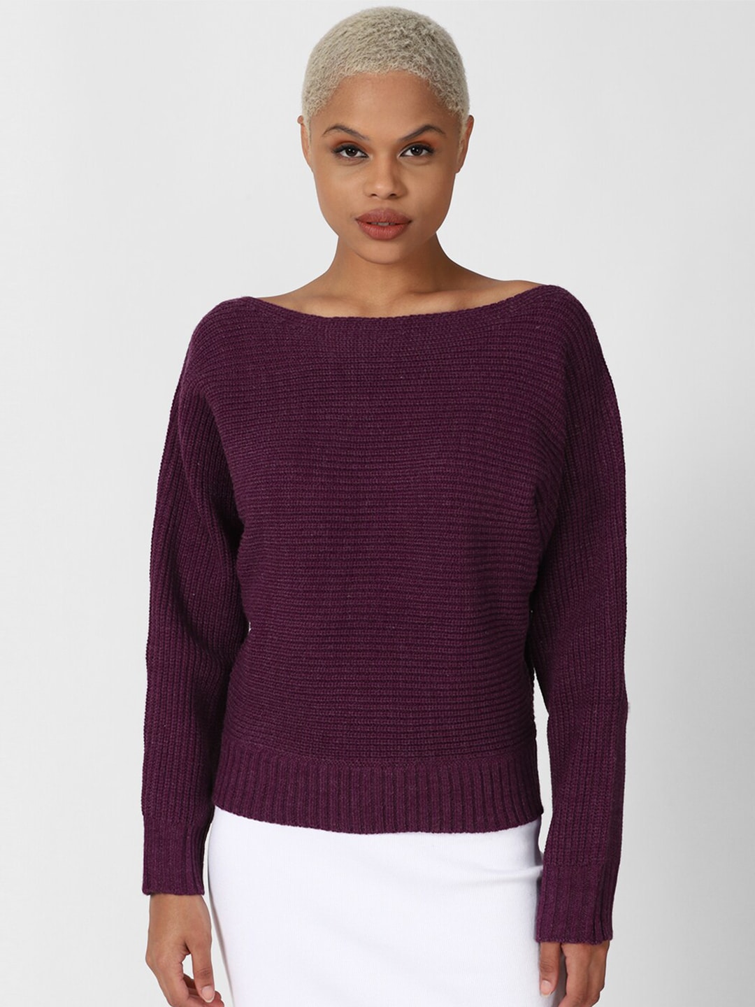 FOREVER 21 Women Purple Solid Pullover Price in India