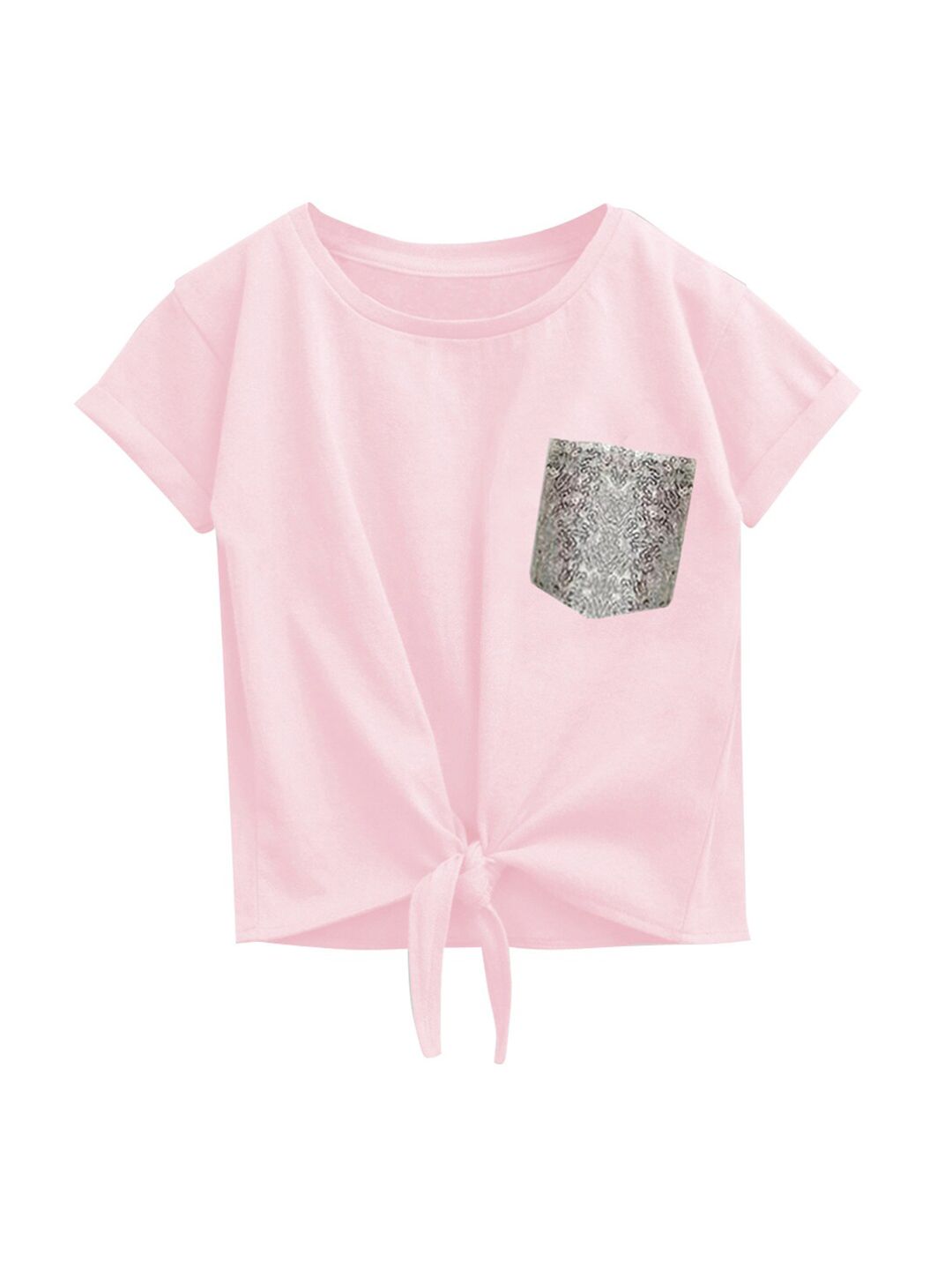 A.T.U.N. Pink Bubble Knot Pure Cotton Top