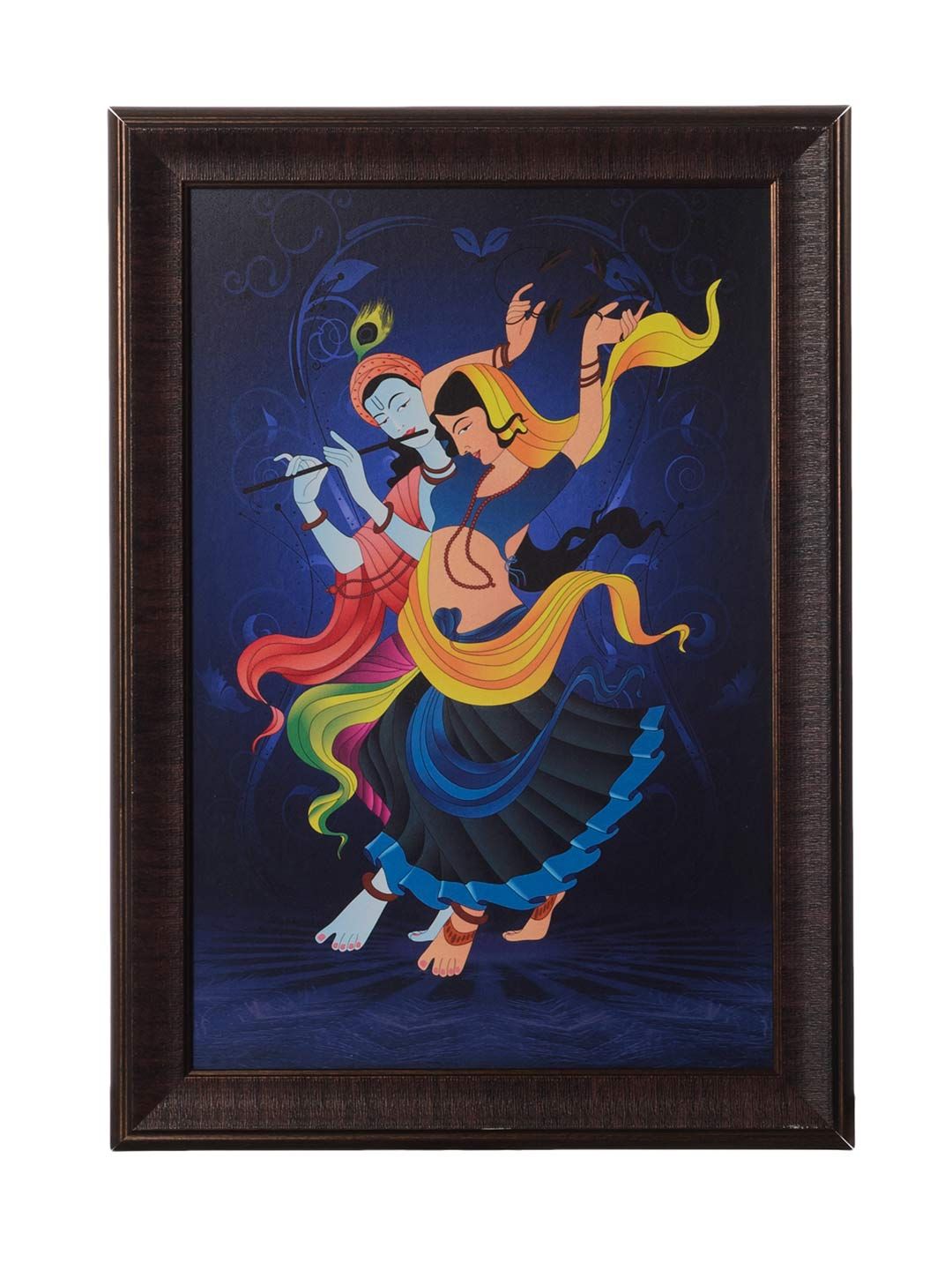 eCraftIndia Blue Dancing Radha Krishna UV Wall Art Price in India