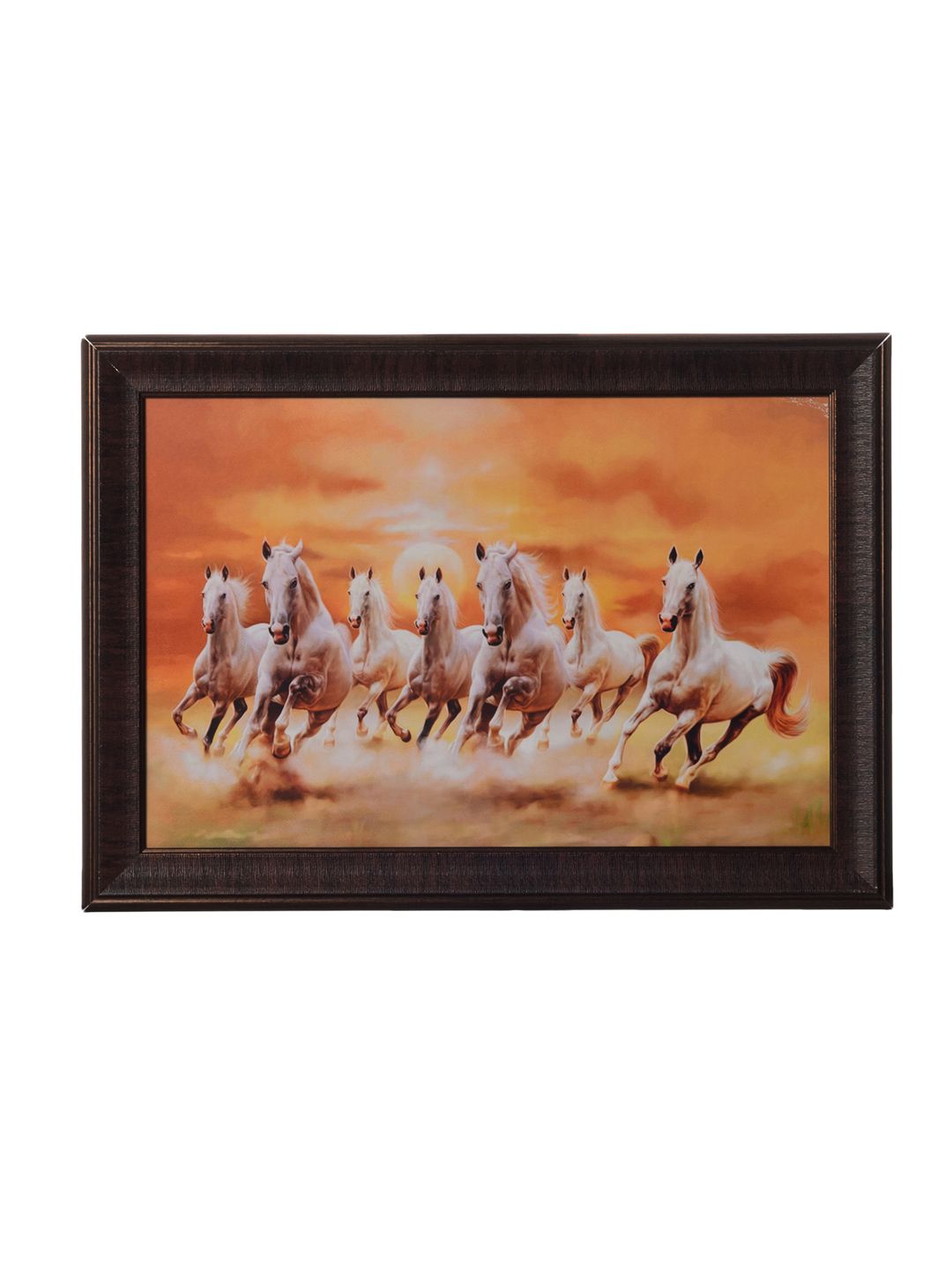 eCraftIndia Multicoloured Running Horses Wall Art Price in India