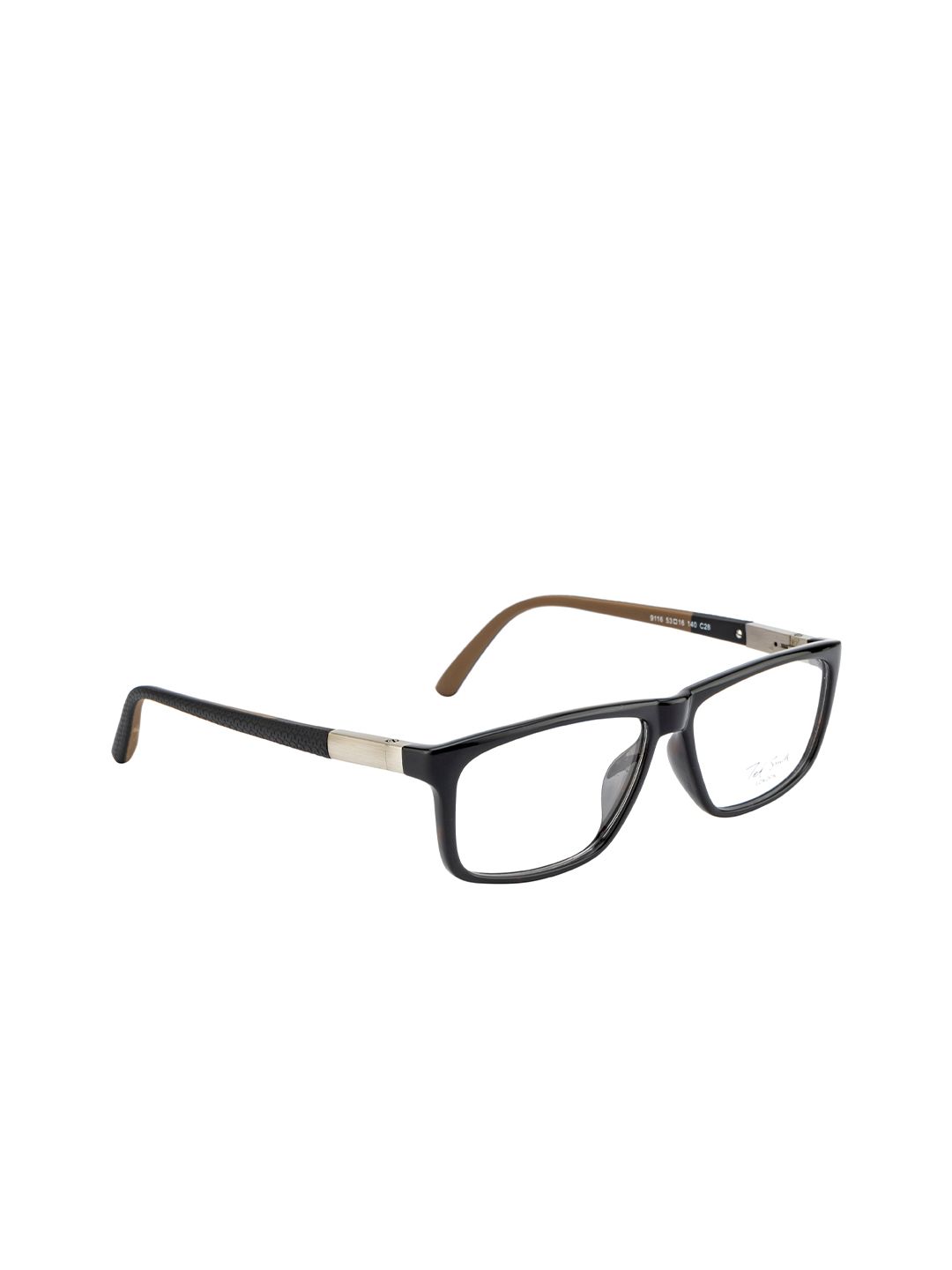 Ted Smith Unisex Black Full Rim Rectangle Frames TS-9116_C28-Black Price in India