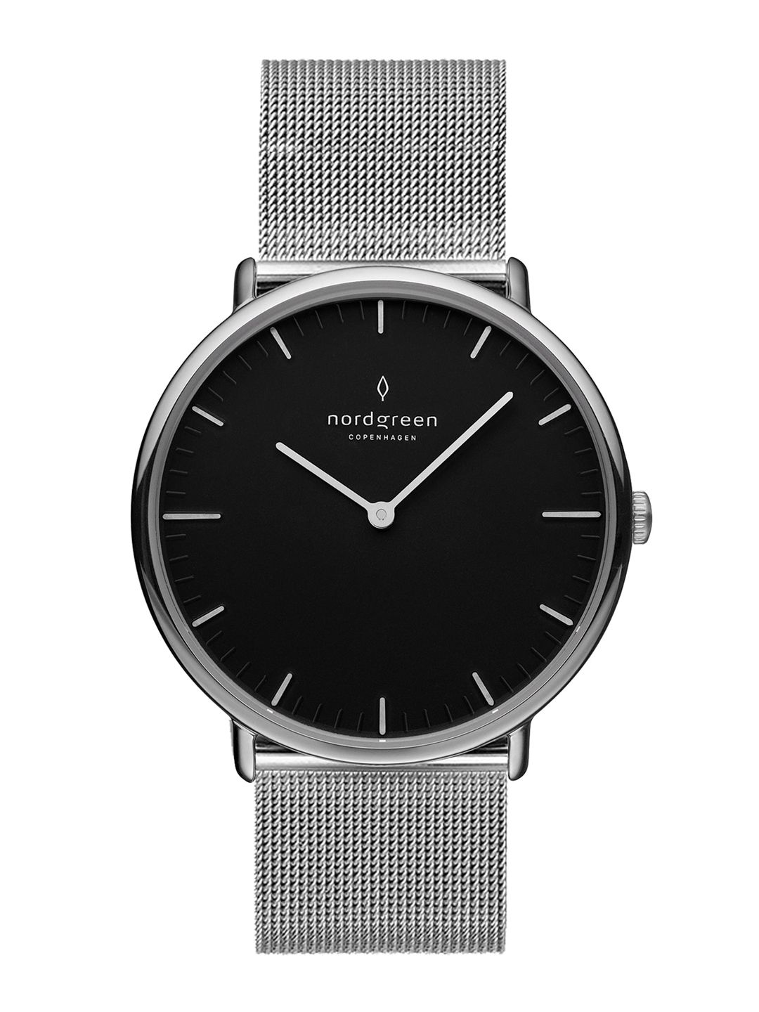 Nordgreen Unisex Black Dial & Silver Toned Stainless Steel Bracelet Style Straps Analogue Watch Price in India