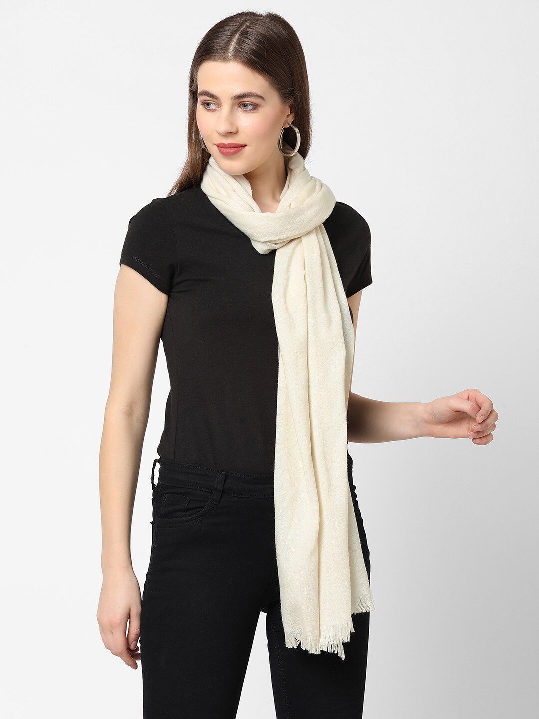 Cloth Haus India Women White Scarf Price in India