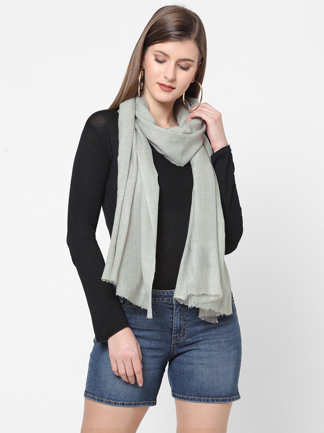 Cloth Haus India Women Grey Scarf Price in India