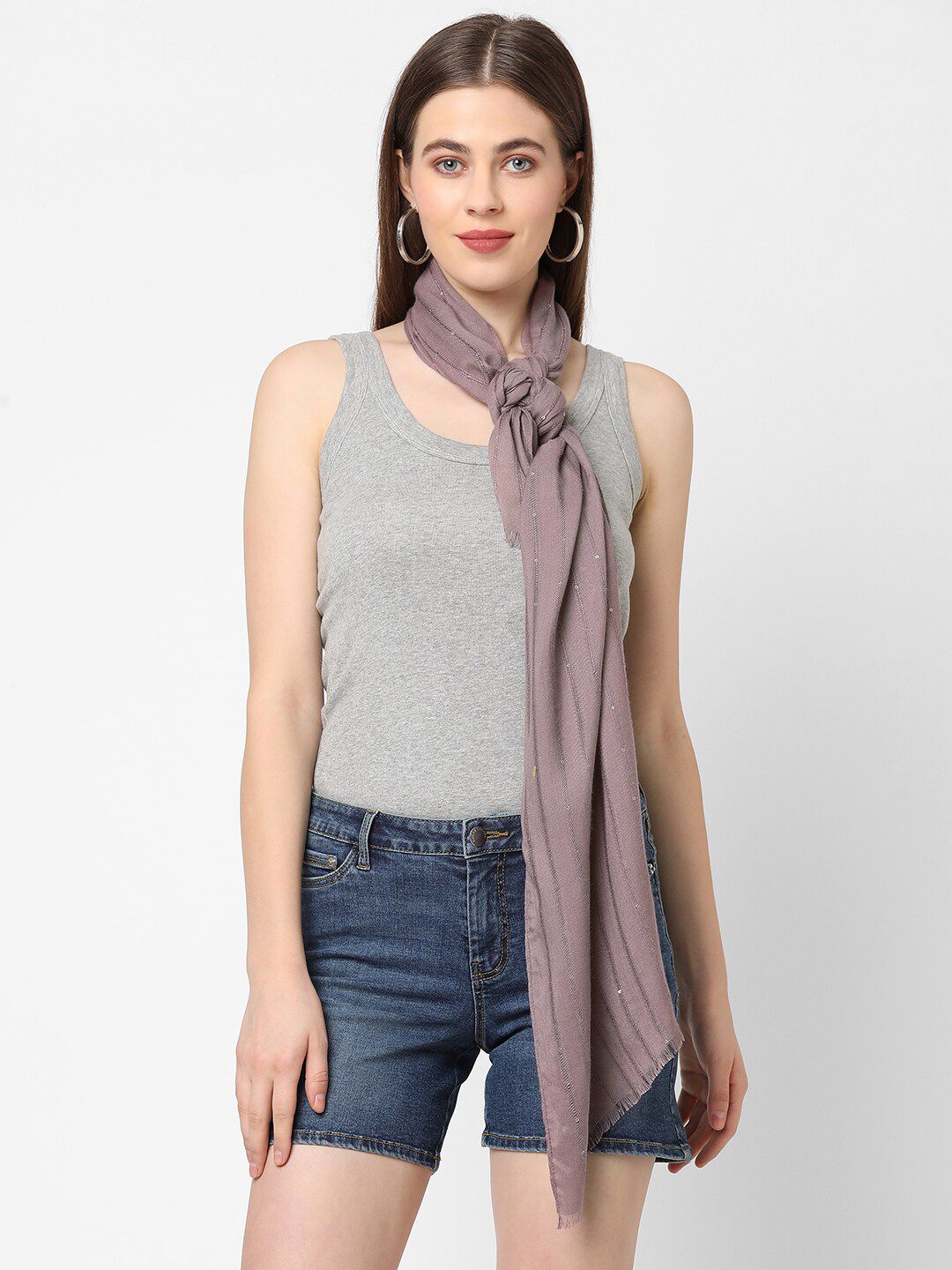 Cloth Haus India Women Mauve Scarf Price in India