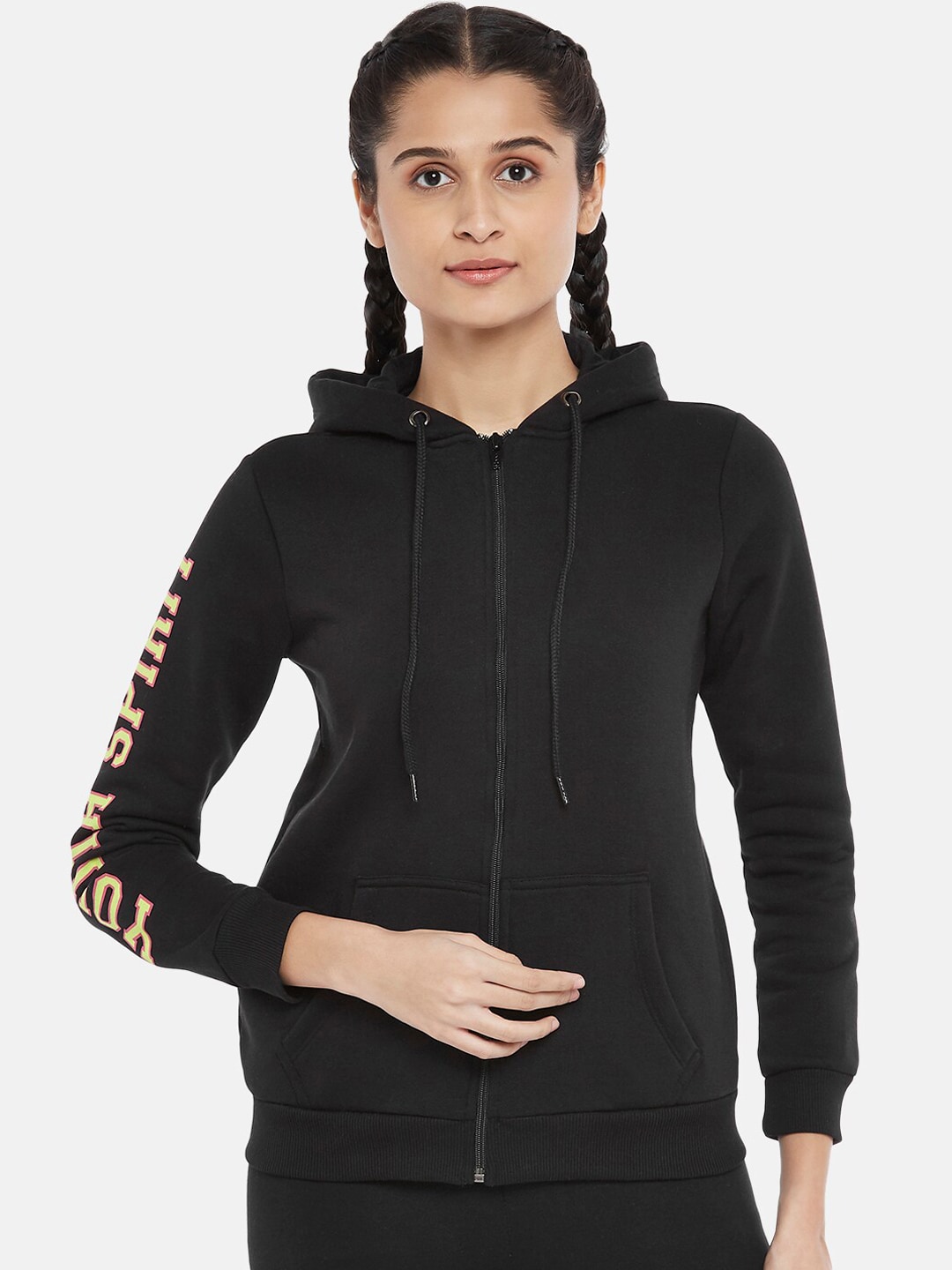 Ajile by Pantaloons Women Black Solid Sweatshirt Price in India