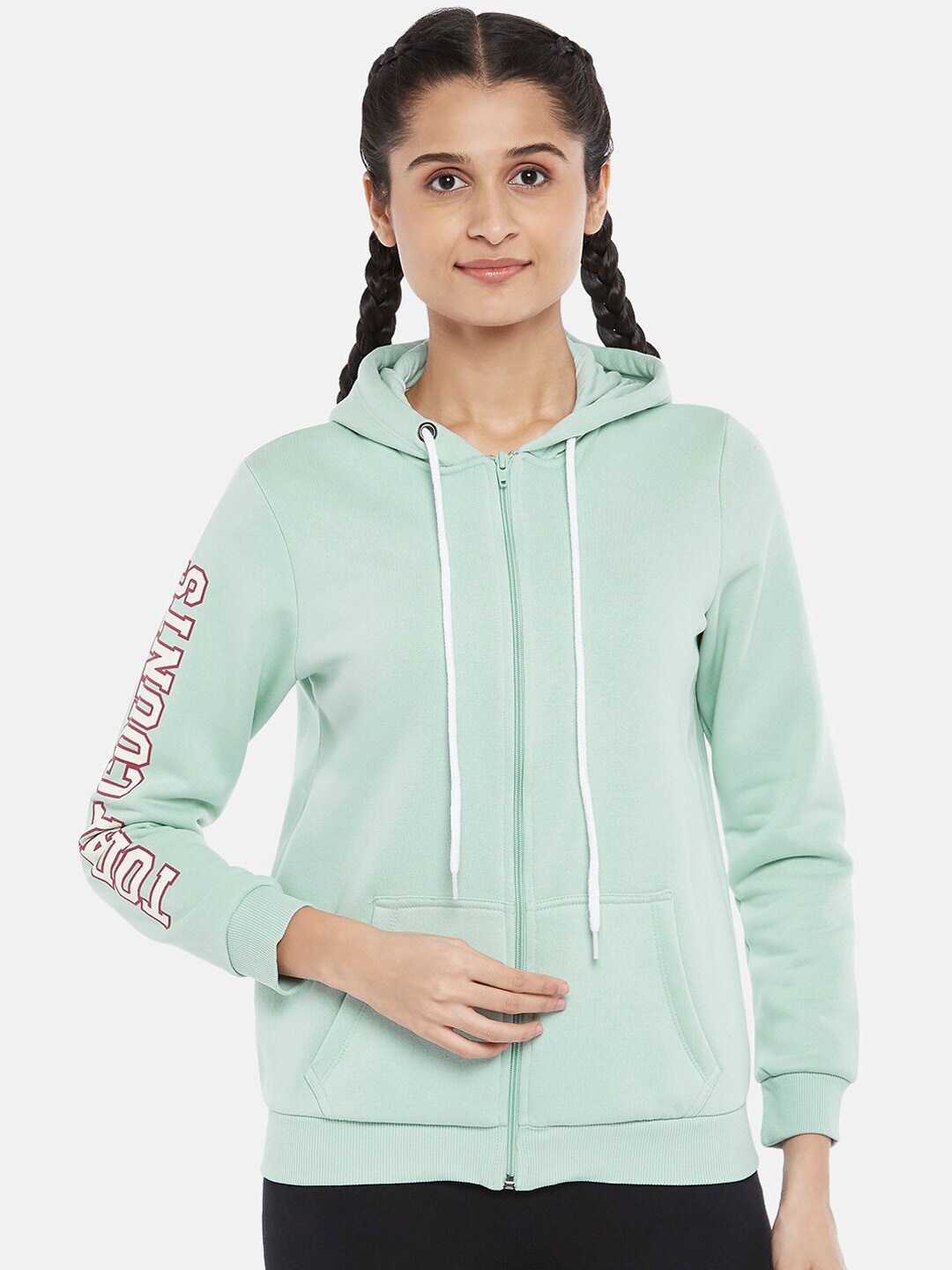 Ajile by Pantaloons Women Blue Hooded Sweatshirt Price in India