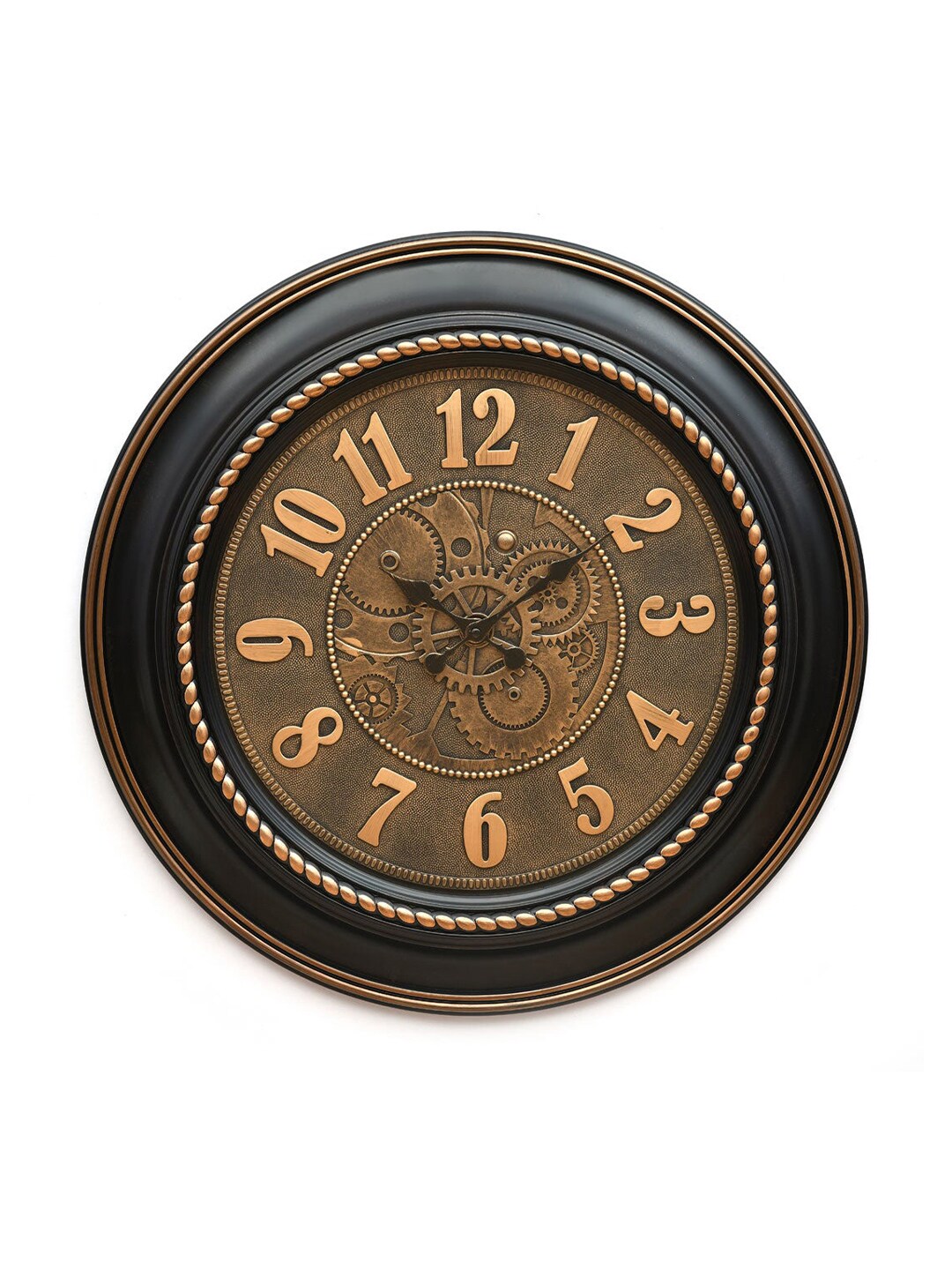 Athome by Nilkamal Black Solid Antique Analogue Wall Clock Price in India