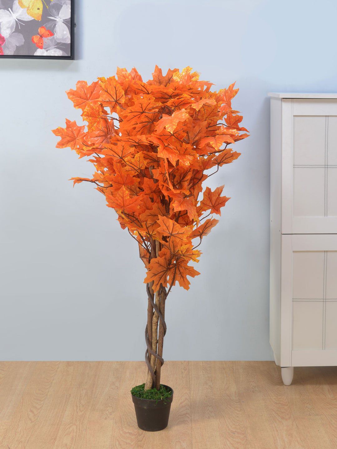 Athome by Nilkamal Orange & Green Maple Artificial Tree Price in India