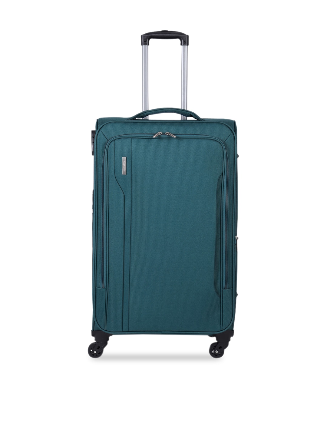 Teakwood Leathers Teal Solid Trolley Suitcase- Large Price in India
