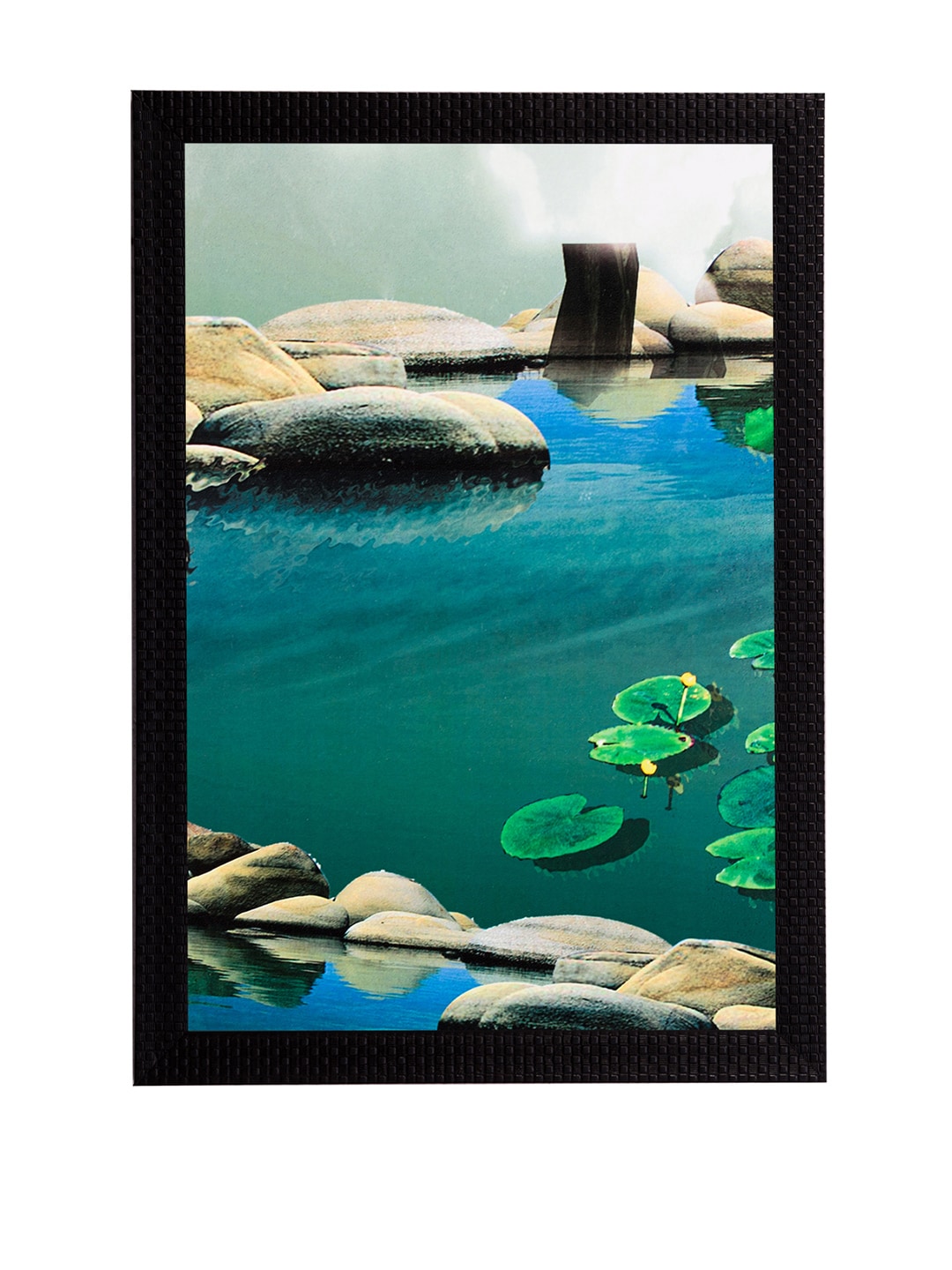 eCraftIndia Multicoloured River Bank Satin Matt Textured UV Framed Wall Painting Price in India