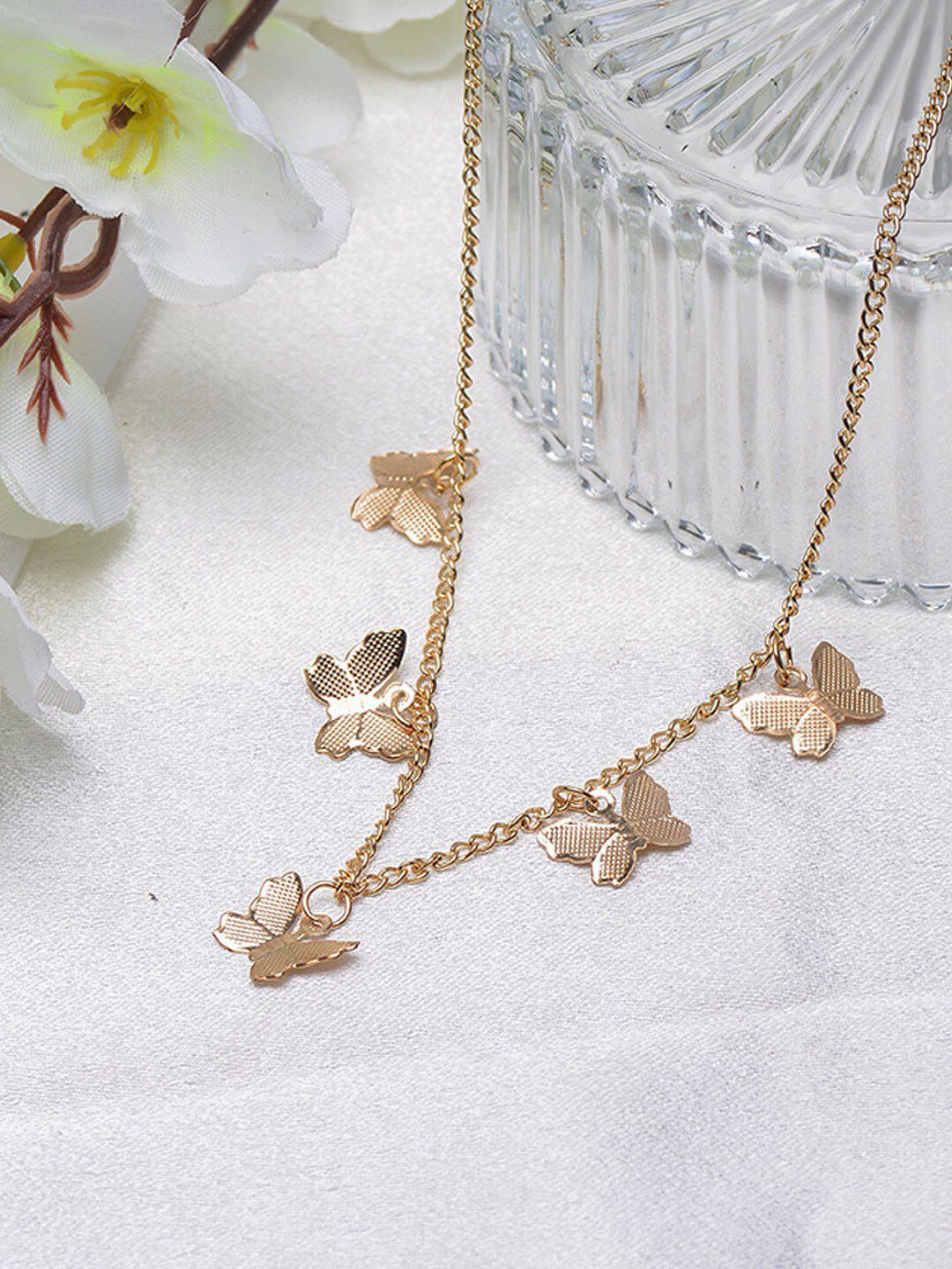 POPLINS Gold-Plated Butterfly Charm Chain Price in India