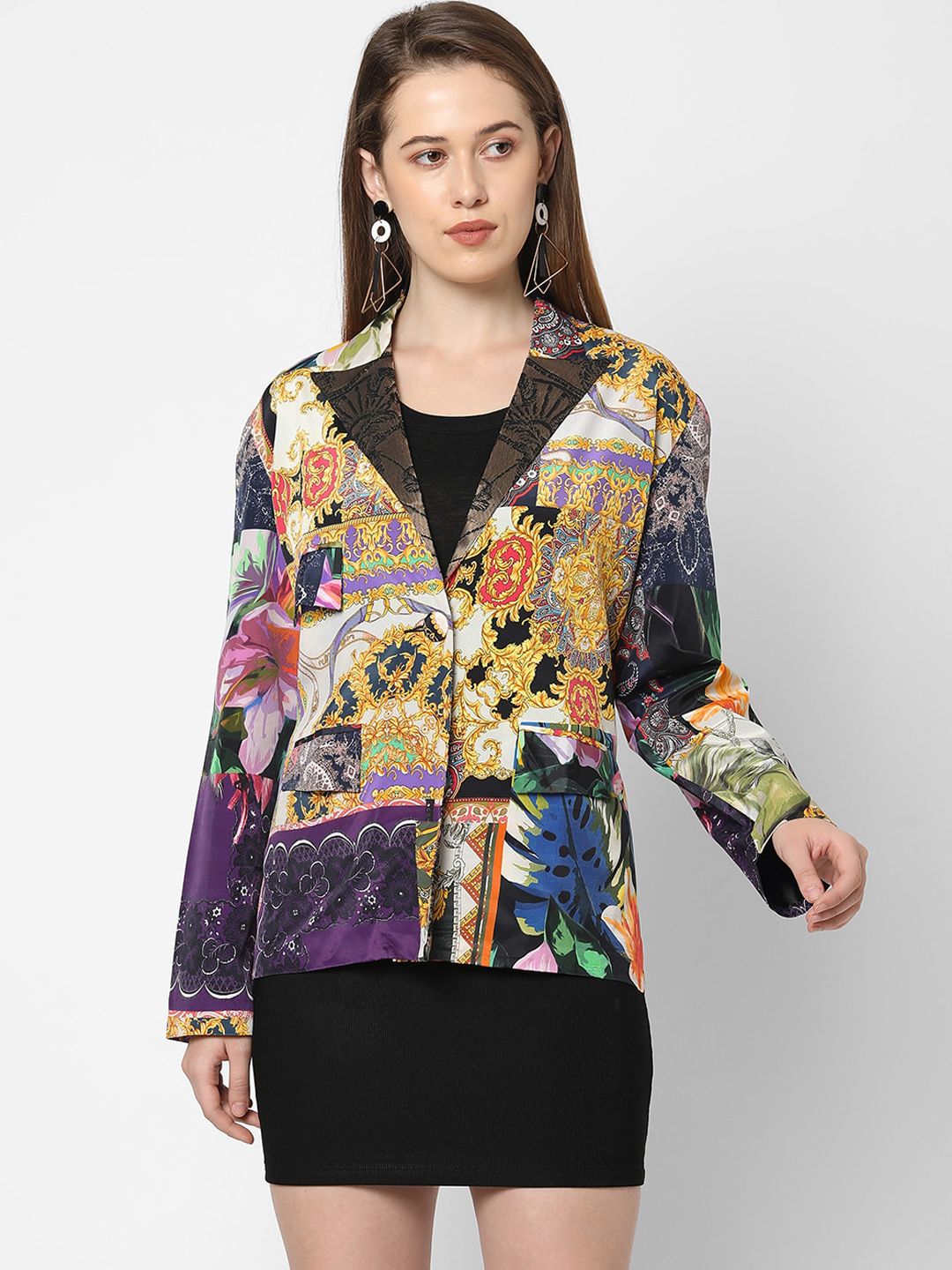 Cloth Haus India Women Multicoloured Tailored Jacket Price in India