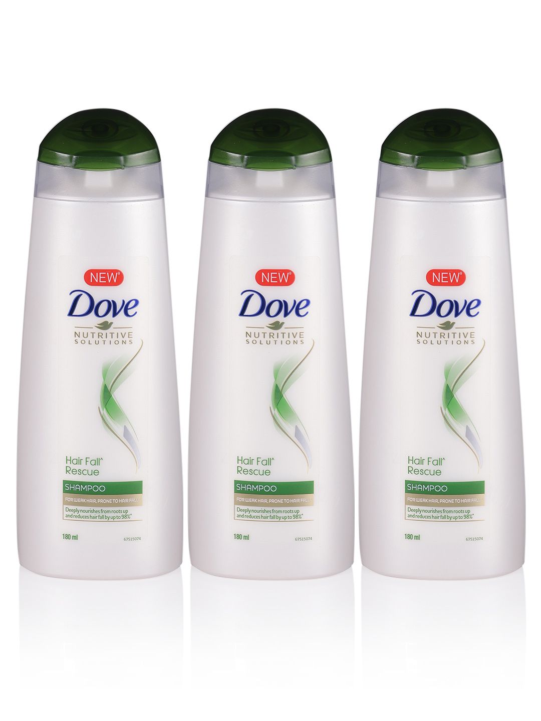 Dove Set of 3 Hair Fall Rescue Shampoos - 180 ml each Price in India