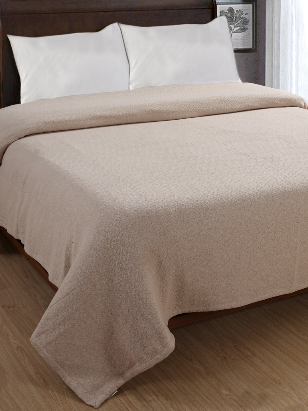 AVI Living Beige AC Room 350 GSM Single Bed Blanket Price in India