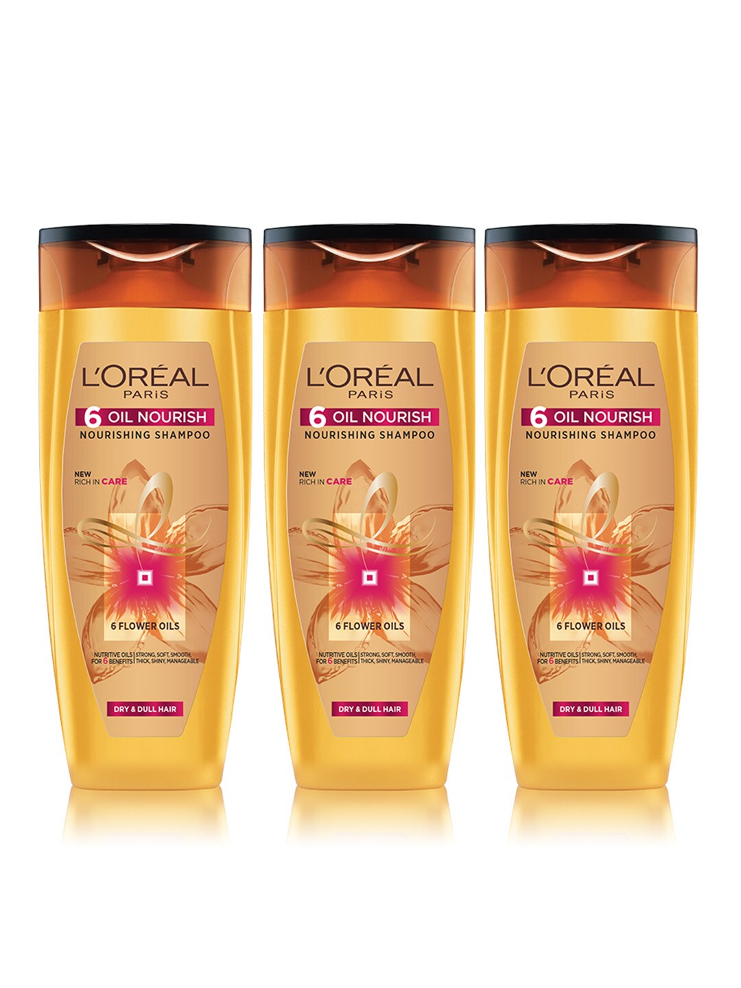 LOreal Paris Set of 3 6-Oil Nourish Shampoos - 192.5 ml each Price in India