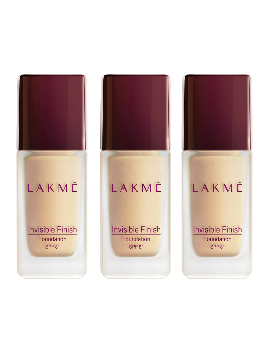 Lakme Set of 3 Invisible Finish SPF 8 Foundation - 01 Price in India