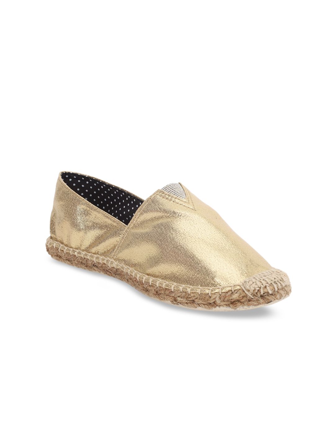 FOREVER 21 Women Gold-Toned PU Espadrilles Price in India