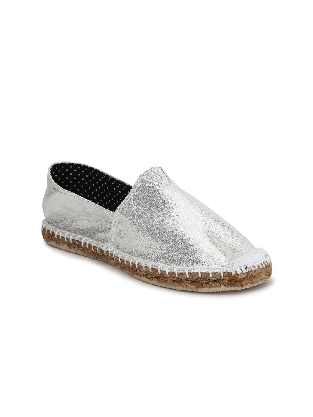 FOREVER 21 Women Silver-Toned PU Espadrilles Price in India