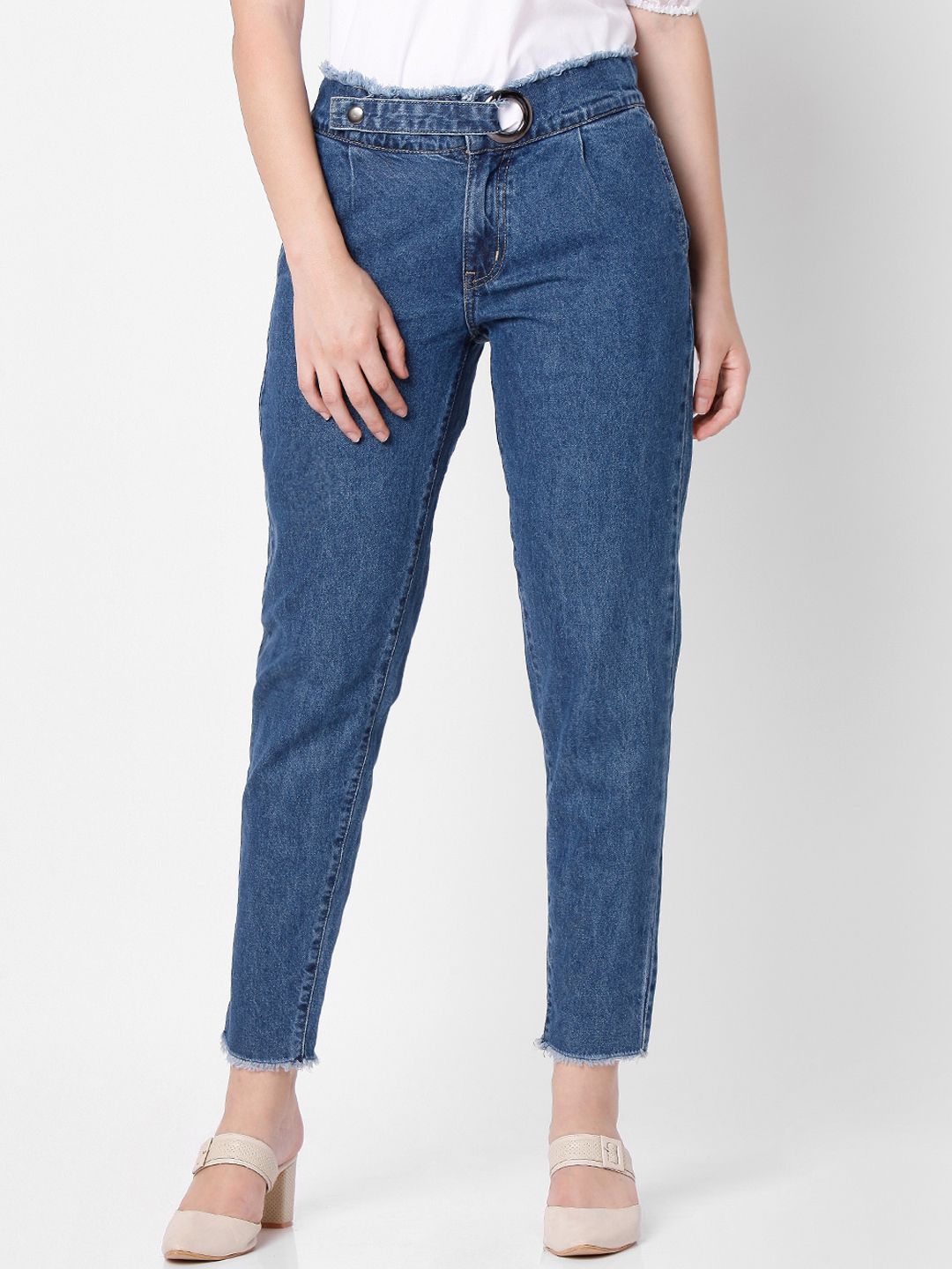 SPYKAR Women Blue Low-Rise Mom Fit Jeans Price in India