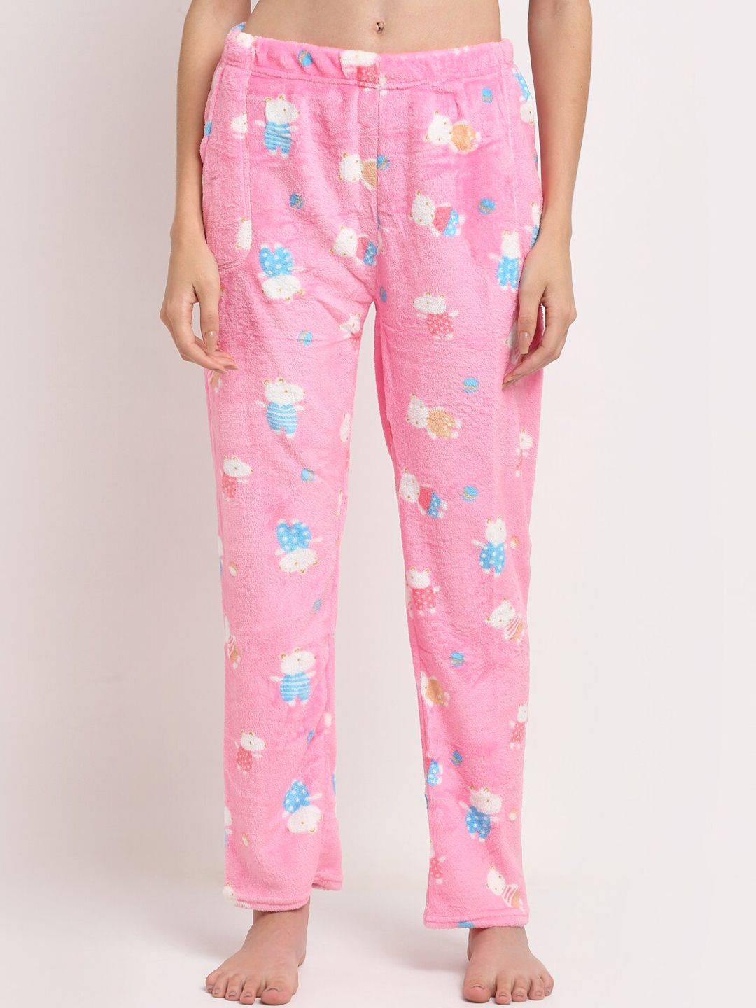 TAG 7 Women Pink Printed Lounge Pants Price in India