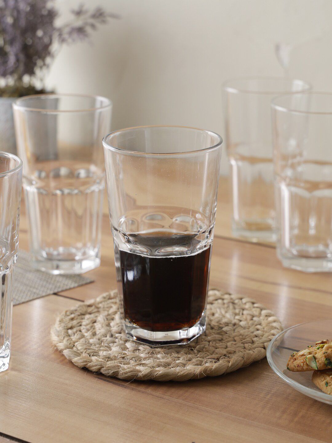 Storehaus Set of 6 Transparent Glass Tumbler Price in India