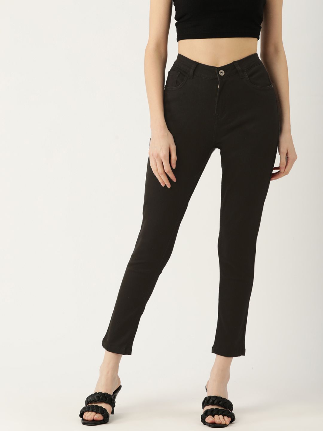 Monte Carlo Women Black Slim Fit High-Rise Stretchable Jeans Price in India