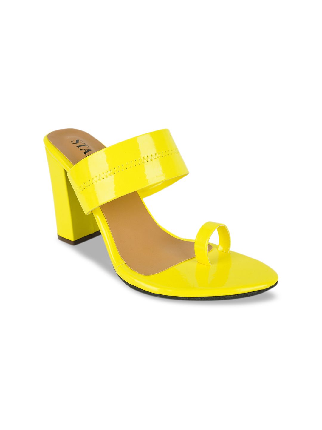 STALK Yellow Block Sandals Price in India