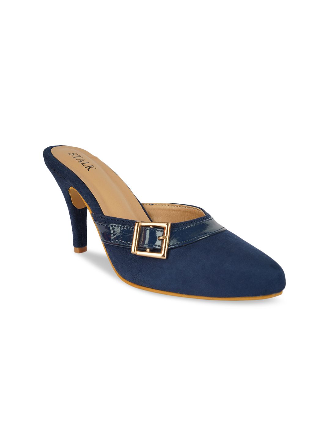 STALK Blue Kitten Mules with Buckles Price in India